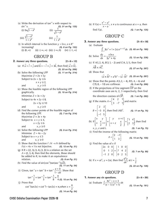 CHSE Odisha Exam Master 2027 Mathematics (+2 Second Year) | Class 12 | 15 Sample Papers & Chapterwise Solved Papers (2026–2018) | Chapterwise Revision Notes, Odisha State Textbook Questions & Mind Maps