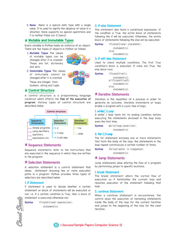 i-Succeed CBSE 15 Sample Question Papers Class 12 Computer Science Exam 2027 | Colour-Coded Revision Cheat Sheets, Toppers Copy with Expert Insights | FREE SUPER POWER KIT | Based on Latest CBSE SQP Released 21 Sept 2026