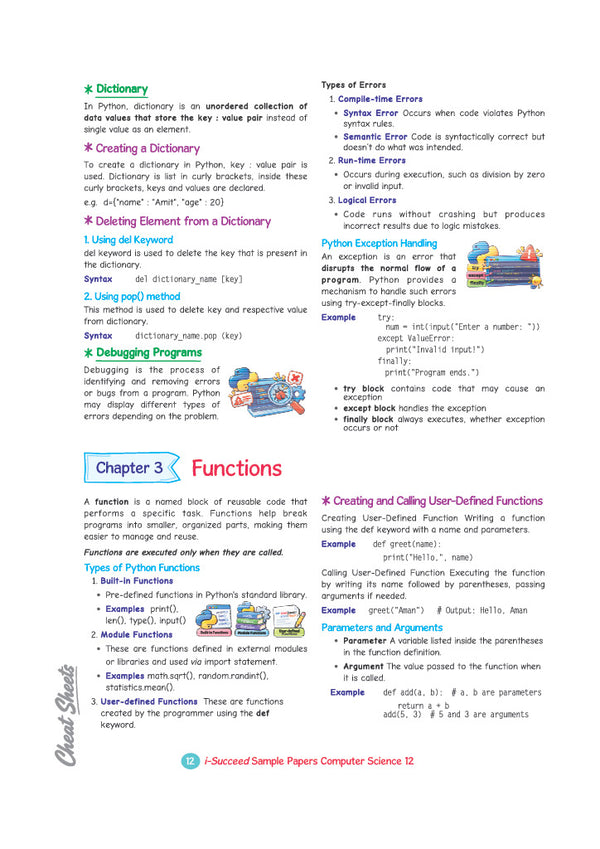 i-Succeed CBSE 15 Sample Question Papers Class 12 Computer Science Exam 2027 | Colour-Coded Revision Cheat Sheets, Toppers Copy with Expert Insights | FREE SUPER POWER KIT | Based on Latest CBSE SQP Released 21 Sept 2026