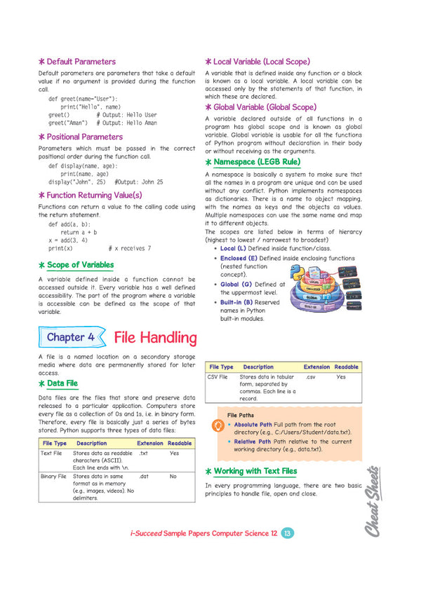 i-Succeed CBSE 15 Sample Question Papers Class 12 Computer Science Exam 2027 | Colour-Coded Revision Cheat Sheets, Toppers Copy with Expert Insights | FREE SUPER POWER KIT | Based on Latest CBSE SQP Released 21 Sept 2026