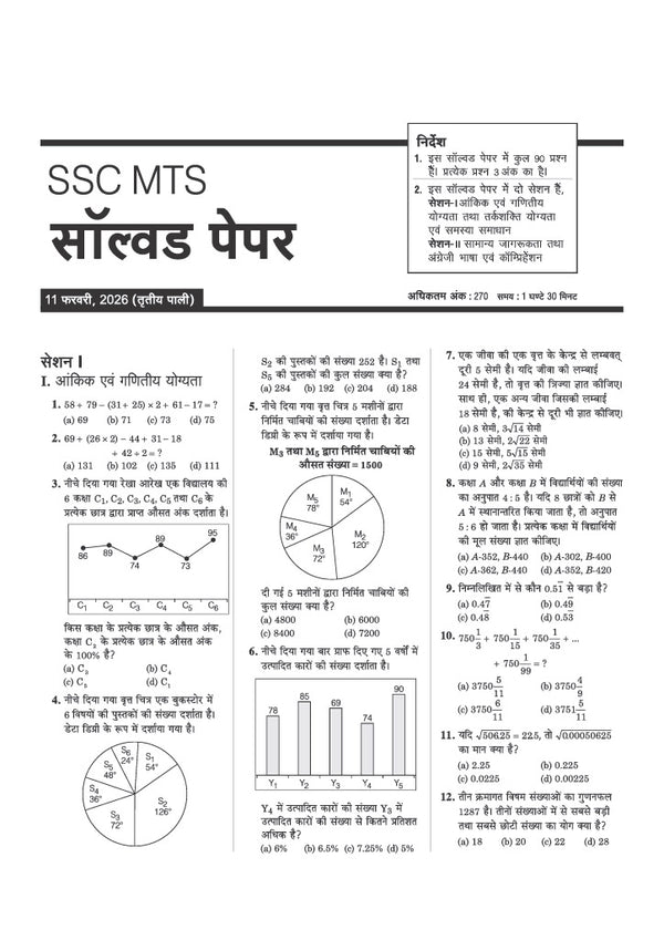 SSC MTS & Havaldar (CBIC/CBN) Exam 2027 | 35 Solved Papers (2026–2023) | Session I & II | Latest & Authentic Previous Year Solved Papers with Detailed Solutions | Hindi Medium