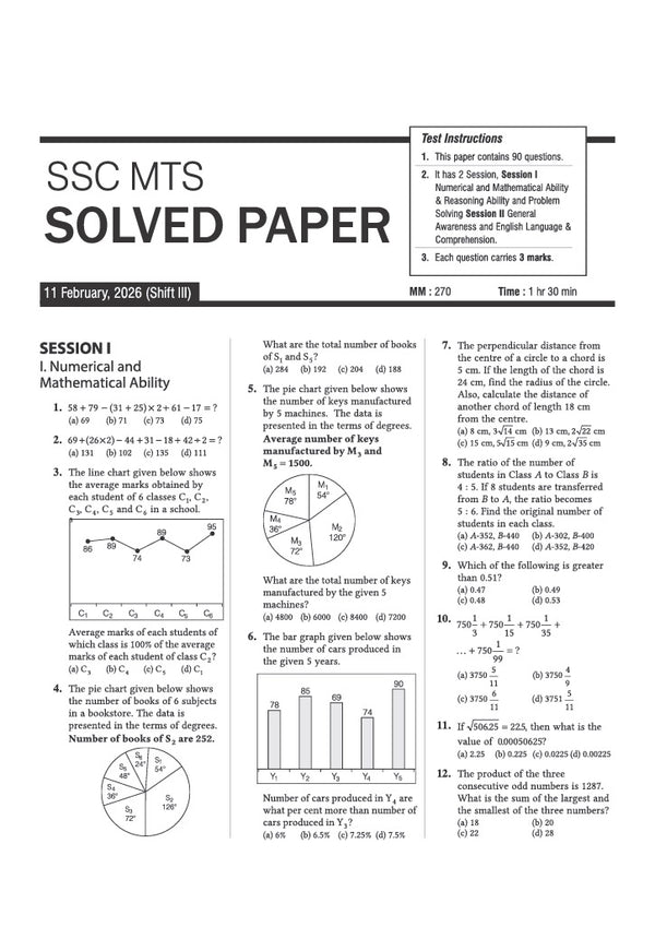 SSC MTS & Havaldar (CBIC/CBN) Exam 2027 | 35 Solved Papers (2026–2023) | Session I & II | Latest & Authentic Previous Year Solved Papers with Detailed Solutions