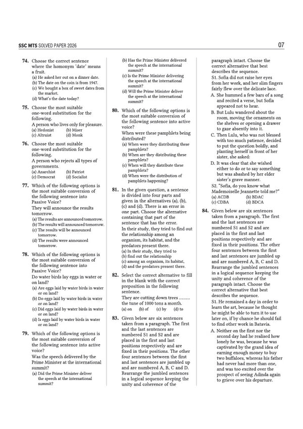 SSC MTS & Havaldar (CBIC/CBN) Exam 2027 | 35 Solved Papers (2026–2023) | Session I & II | Latest & Authentic Previous Year Solved Papers with Detailed Solutions