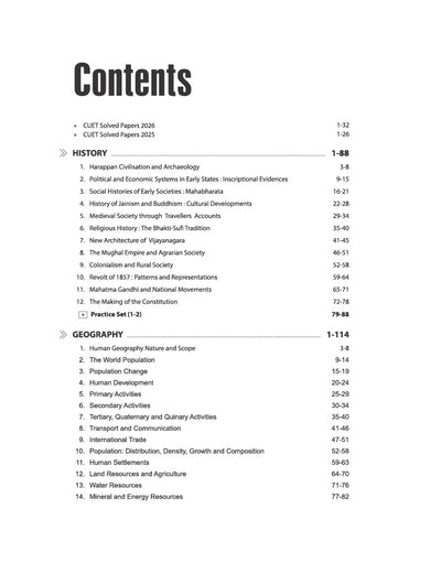 NTA CUET UG 2027 | Section II – Domain (Humanities)| History, Geography, Political Science | 3000+ MCQs & CBQs | Quick Revision Notes, Solved Paper 2026 & 2 Practice Sets