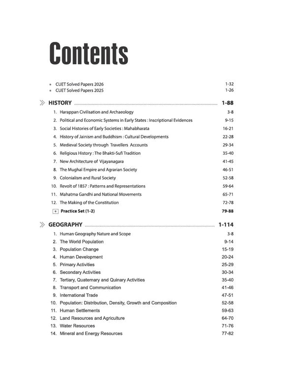 NTA CUET UG 2027 | Section II – Domain (Humanities)| History, Geography, Political Science | 3000+ MCQs & CBQs | Quick Revision Notes, Solved Paper 2026 & 2 Practice Sets