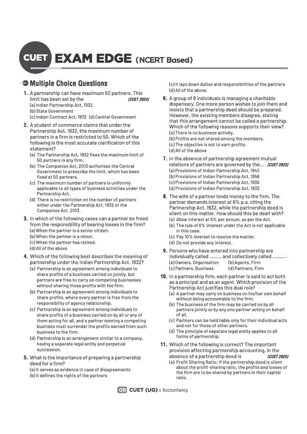NTA CUET UG 2027 | Section II – Domain (Commerce)| Accountancy, Economics, Business Studies & Applied Maths| 4000+ MCQs & CBQs | Quick Revision Notes, Solved Paper 2026 & 2 Practice Sets