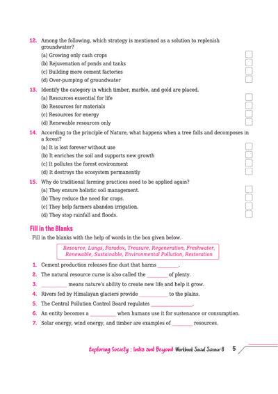 Workbook Exploring Society : India and Beyond Part 1 & 2 Class 8 | Activity Based Questions| Based on New Social Science NCERT