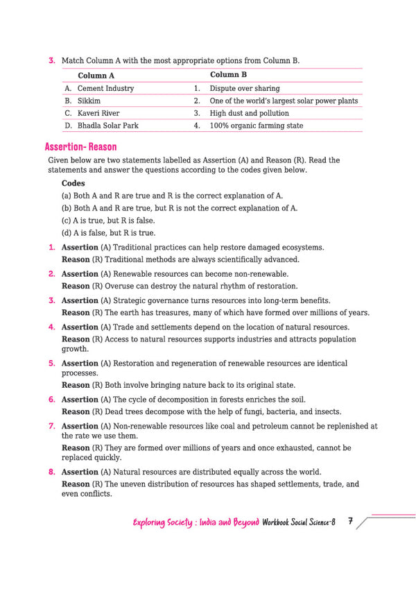 Workbook Exploring Society : India and Beyond Part 1 & 2 Class 8 | Activity Based Questions| Based on New Social Science NCERT