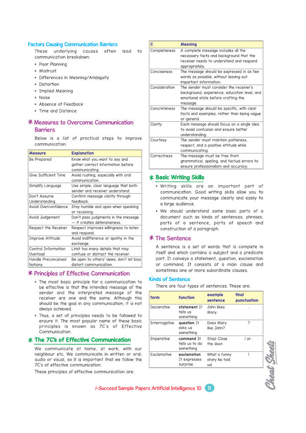 i-Succeed CBSE 10 Sample Question Papers Class 10 Artificial Intelligence (Code 417) Exam 2027 | Colour-Coded Revision Cheat Sheets, Based on Libra Office | FREE SUPER POWER KIT | Based on Latest CBSE SQP Released 21 Sept 2026
