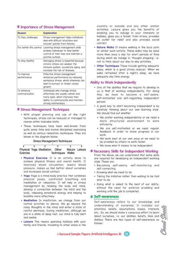 i-Succeed CBSE 10 Sample Question Papers Class 10 Artificial Intelligence (Code 417) Exam 2027 | Colour-Coded Revision Cheat Sheets, Based on Libra Office | FREE SUPER POWER KIT | Based on Latest CBSE SQP Released 21 Sept 2026