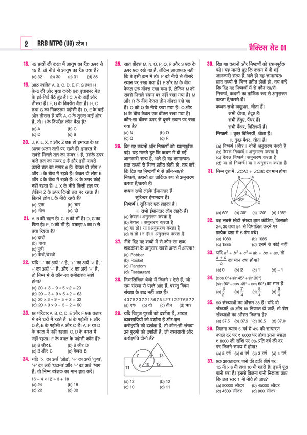 RRBs NTPC (Stage-1) Exam 2026–27 | 30 Practice Sets | 15 Graduate Level & 15 Undergraduate Level Sets | Latest Solved Papers 2026 | Detailed Solutions | Based on Latest Exam Pattern | Hindi Medium