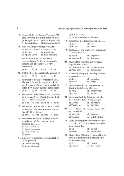 Indian Army Agniveer MER Nursing Assistant Exam | 30 Practice Sets Based on Latest Exam Pattern & Syllabus | Official Sample Papers, OMR-Based Answer Sheets, Detailed Solutions & Exam-Level Questions