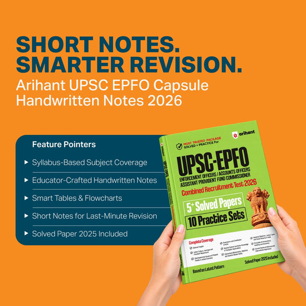 UPSC EPFO 2026 Study Guide | EO, AO & APFC | 5+ Solved Papers & 10 Practice Sets | Complete Syllabus Coverage | As Per Latest Exam Pattern | 2025 Solved Paper with Detailed Explanations