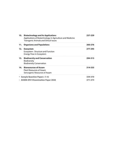Exam Master Biology Class 12 for ASSEB Division-II Exam 2027 | Chapterwise & Topicwise Coverage of Complete Syllabus, Board Questions (2026–2009), Model Question Bank Solutions & Sample Papers