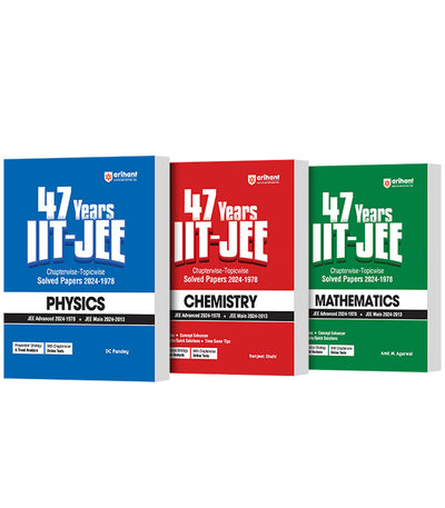 Arihant 47 Years IIT-JEE | JEE Main & Advanced (1978-2024) | Chapterwise Topicwise Solved Papers | Physics, Chemistry, Mathematics | Previous year questions (PYQ) | Includes Online Tests| For 2025 Exam