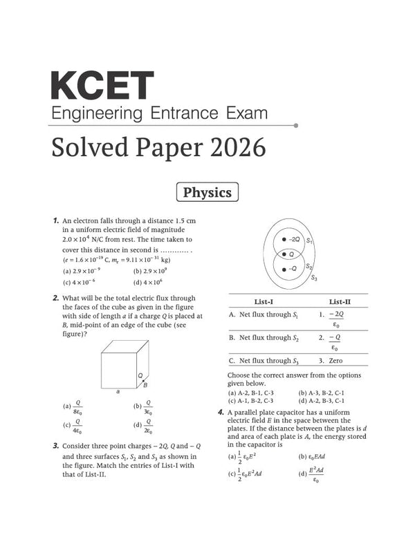KCET Engineering Entrance Exam 2027 | 10 Years Solved Papers (2026–2017) | 100% Original Questions with Detailed Solutions | 3 Mock Tests for 2027