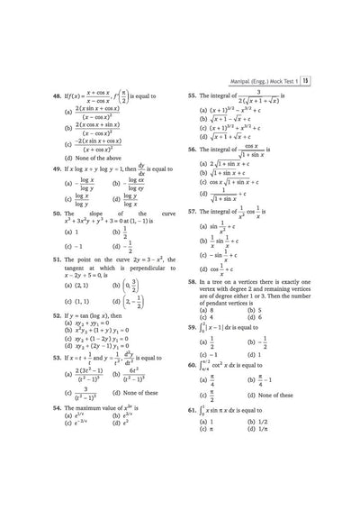 MANIPAL Engineering Entrance Exam 2027 | 10 Years Solved Papers (2026–2016) | 100% Original Questions with Detailed Solutions | 3 Mock Tests for 2027