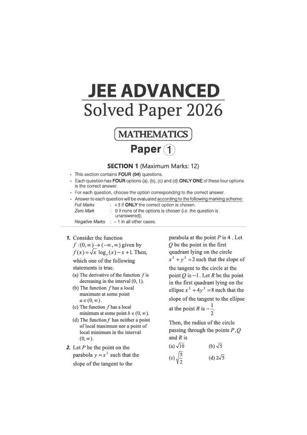 JEE Advanced 2027 | 10 Years' Solved Papers (2026–2017) | Physics, Chemistry & Mathematics | Previous Year Questions (PYQs) with Detailed Solutions, Real Exam Pattern & Complete Practice