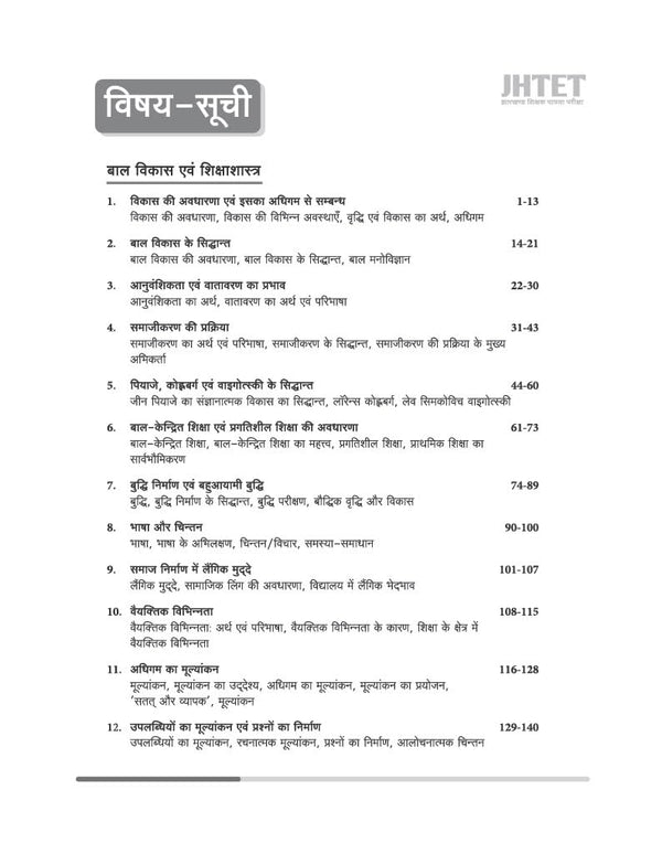 JHTET Paper 1 (Class I-V) |Bal Vikas (Child Development) and Shikshan Abhivratti (Teaching Aptitude/Methodology) | Chapterwise Notes, Practice MCQs & PYQs