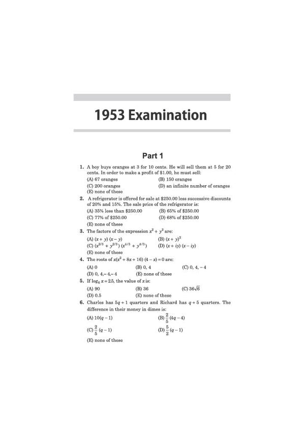 Classic Texts Series The Contest Problem Book I by Charles T. Salkind | Annual High School Mathematics Exams 1950–1960 | Math Practice Book for Olympiads, JEE, NTSE, CUET & Other Competitive Exams 2027