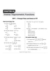 Chapter 02 Inverse Trigonometric Functions textbook page from Arihant Prep Master JEE Main and Advanced Mathematics Class 12 displaying DPP-1 on Principal Value and Branch of ITF featuring single correct type problems on composition of trigonometric functions, domain and range evaluations, and non-negative integer type equations with space for rough work