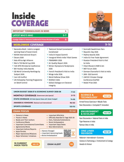 Headlines Current Affairs 2026 | Govt. Jobs Special - 360° Coverage April 2025–April 2026 | UPSC, State PCS, SSC, NDA/CDS, Railway & Police Exams | Exam Pattern Oneliners & Infographic with 10 Mock Tests