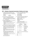 Chapter 01 Solutions textbook page from Arihant Prep Master JEE Main and Advanced Chemistry Class 12 showing DPP-1 Methods of Expressing Concentration of Solutions and its Types with multiple-choice questions, assertion-reasoning, numerical integer type problems, and a match-the-following types of solution table