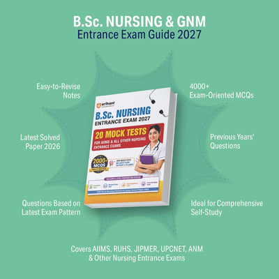 B.Sc. Nursing Entrance Exam 2027 | 20 Mock Tests for AIIMS & All Other Nursing Entrance Exams | 2000+ Fully Solved MCQs, OMR-Based Tests, Quick Revision Pointers & Solved Paper 2026