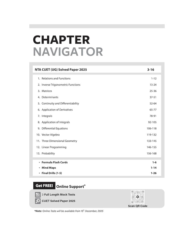 CUET UG 2026 Mathematics | Chapterwise Notes & Question Bank | Based on NTA Pattern | 1000+ NCERT MCQs, Assertion Reason & CBQ | Mindmaps & Flash Cards | Free Online Digital Support