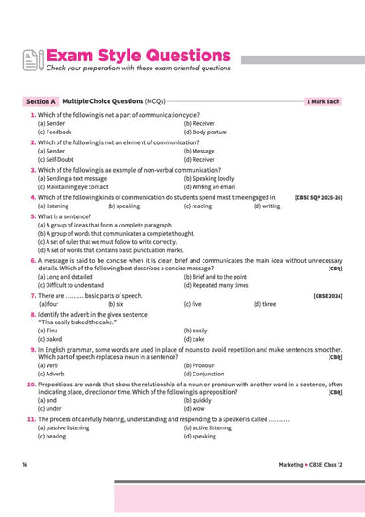 A Textbook of Marketing for CBSE Class 12 | Skill Education (Subject Code 812) | Employability Skills, Subject-Specific Skills, Diagrams & Exam-Style Questions | As per Latest CBSE Syllabus 2026–27