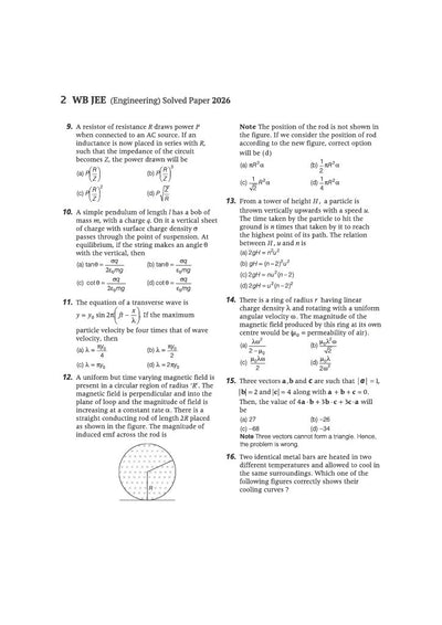 WBJEE Engineering Entrance Exam 2027 | 10 Years Solved Papers (2026–2017) | 100% Original Questions with Detailed Solutions | 3 Mock Tests for 2027