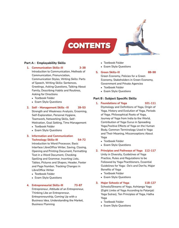 A Textbook of Yoga for CBSE Class 11 | Skill Education (Subject Code 841) | Employability Skills, Subject-Specific Skills, Diagrams & Exam-Style Questions | As per Latest CBSE Syllabus 2026–27