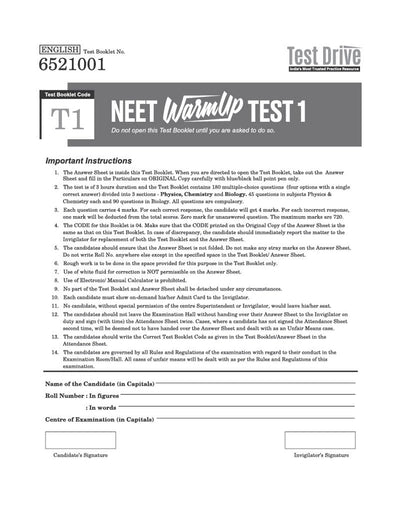 neet practice set book TOC