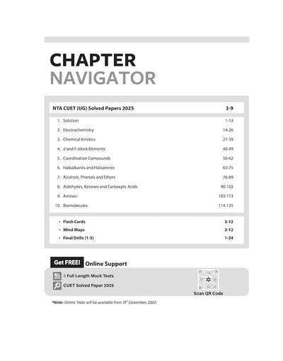 CUET UG 2026 Chemistry | Chapterwise Notes & Question Bank | Based on NTA Pattern | 1000+ NCERT MCQs, Assertion Reason & Case-Based Questions | Chapterwise Mindmaps & Flash Cards | Free Online Digital Support