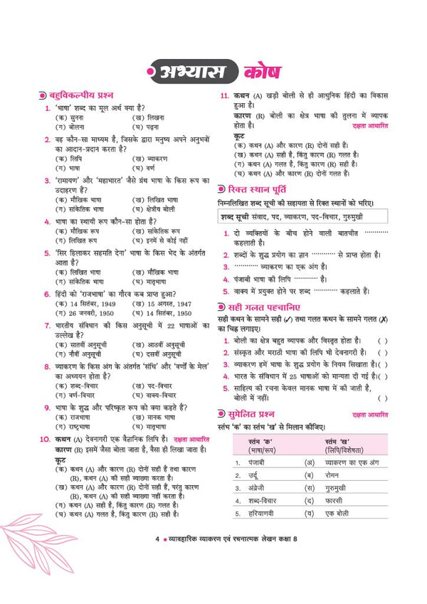 Vyavaharik Vyakaran Kaksha 8 | Rachnatmak Lekhan & Apathit Bodh | Based on NEP 2020, NCF 2023 & Latest NCERT 'Malhar' Textbook |Latest Edition