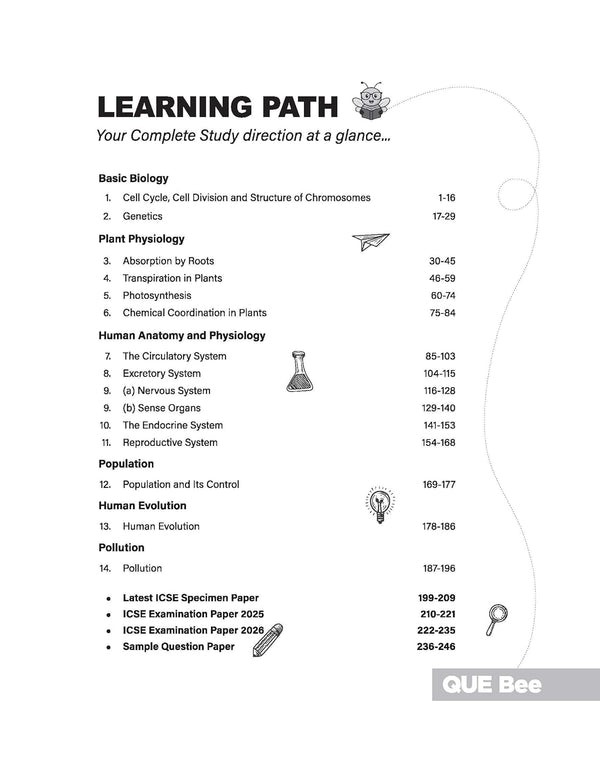 ICSE Biology Class  10 Exam | Quick Theory, Exam Pattern Questions & Sample Papers | As per Latest ICSE Syllabus | Que Bee 2nd Edition