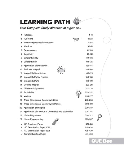 ISC Mathematics Class 12 Exam | Quick Theory, Exam Pattern Questions & Sample Papers | As per Latest ICSE Syllabus | Que Bee 2nd Edition