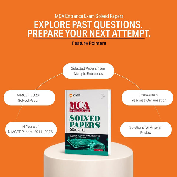 MCA Entrance Exam 2027 | 15 Years Solved Papers (2026?2011) for NIMCET, IIT JAM, JNU, Pune University, BHU, KIIT JEE & Other Regional Entrances | Previous Year Questions (PYQs) with Detailed Solutions