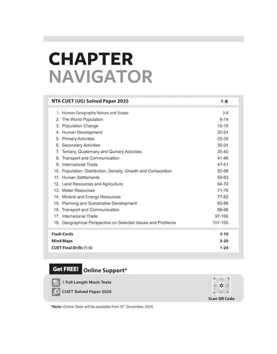 CUET UG 2026 Geography | Chapterwise Notes & Question Bank | Based on NTA Pattern | 1000+ NCERT MCQs, Assertion Reason & CBQs |Mindmaps & Flash Cards | Free Online Digital Support