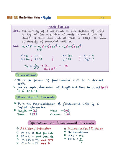 NEET (UG) Physics Handwritten Notes | Med Essence Personalised Study Guide 2027 | PYQ Punch, Exam-Oriented Concepts, Quick Revision & NEET Accelerate | Free Online Support
