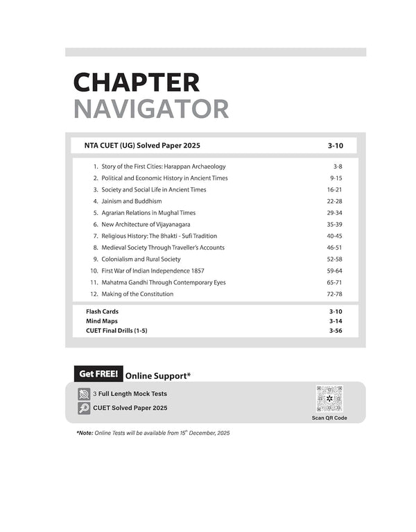 CUET UG 2026 History | Chapterwise Notes & Question Bank | Based on NTA Pattern | 1000+ NCERT MCQs, Assertion Reason & Case-Based Questions | Chapterwise Mindmaps & Flash Cards | Free Online Digital Support