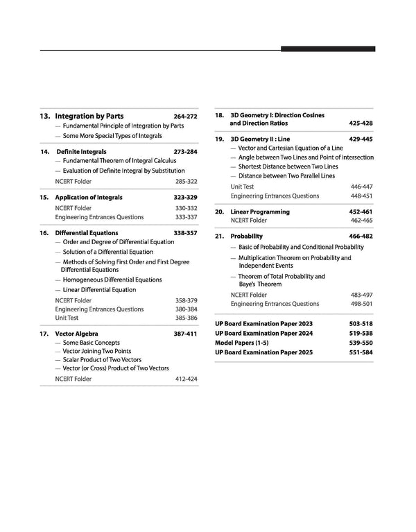 UP Board 2026-27 Complete Course Mathematics Class 12 | Based on NCERT Textbook | NEP 2020 | Chapter Tests, Topic Tests, Model Papers with OMR Sheet & Project Work Included | English Medium