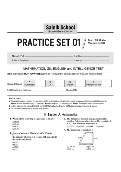 AISSEE Sainik School Class 6 Entrance Exam 2027 | Practice Sets with Solved Paper 2026 | With OMR Sheet | As per Latest Exam Pattern
