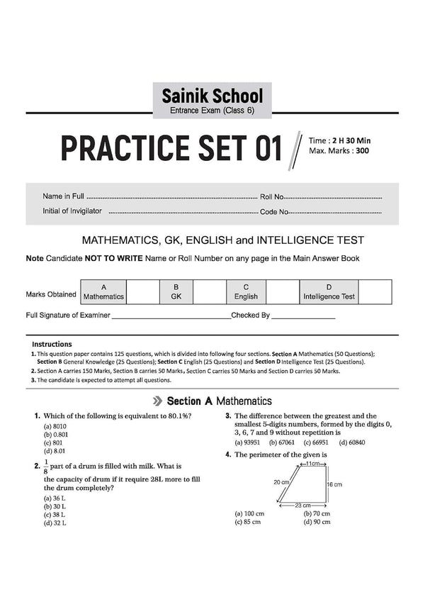AISSEE Sainik School Class 6 Entrance Exam 2027 | Practice Sets with Solved Paper 2026 | With OMR Sheet | As per Latest Exam Pattern