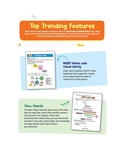 Arihant Quick Scan Mathematics CBSE Study Guide 2026-27 with Handwritten Notes Flow Charts and 3D Visuals – NCERT notes and flow charts features preview