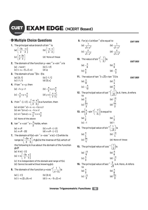 CUET UG 2026 Mathematics | Chapterwise Notes & Question Bank | Based on NTA Pattern | 1000+ NCERT MCQs, Assertion Reason & CBQ | Mindmaps & Flash Cards | Free Online Digital Support