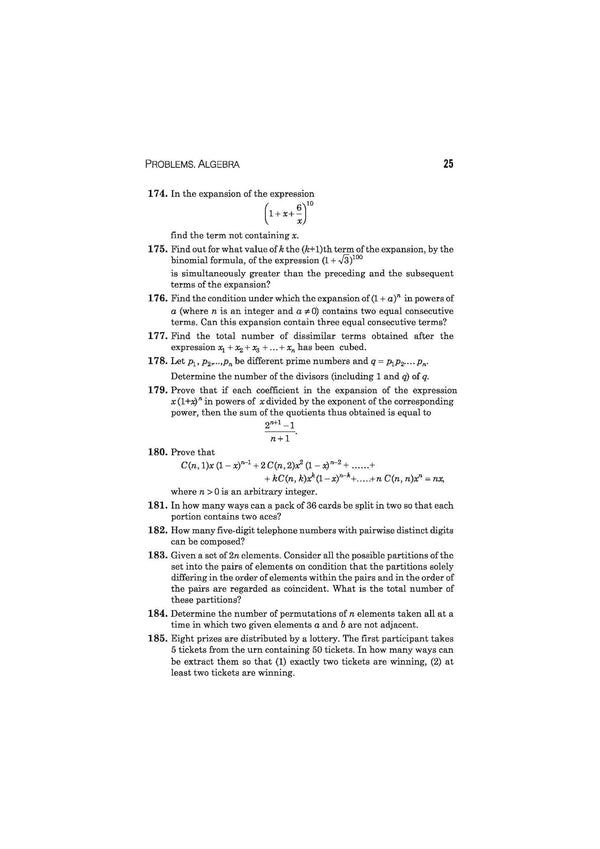 Classic Texts Series Problems in Elementary Mathematics by V. Lidsky | Maths Problem Book for JEE, Olympiads, CUET, NDA and Competitive Exams 2027
