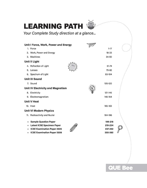 ICSE Physics Class  10 Exam | Quick Theory, Exam Pattern Questions & Sample Papers | As per Latest ICSE Syllabus | Que Bee 2nd Edition