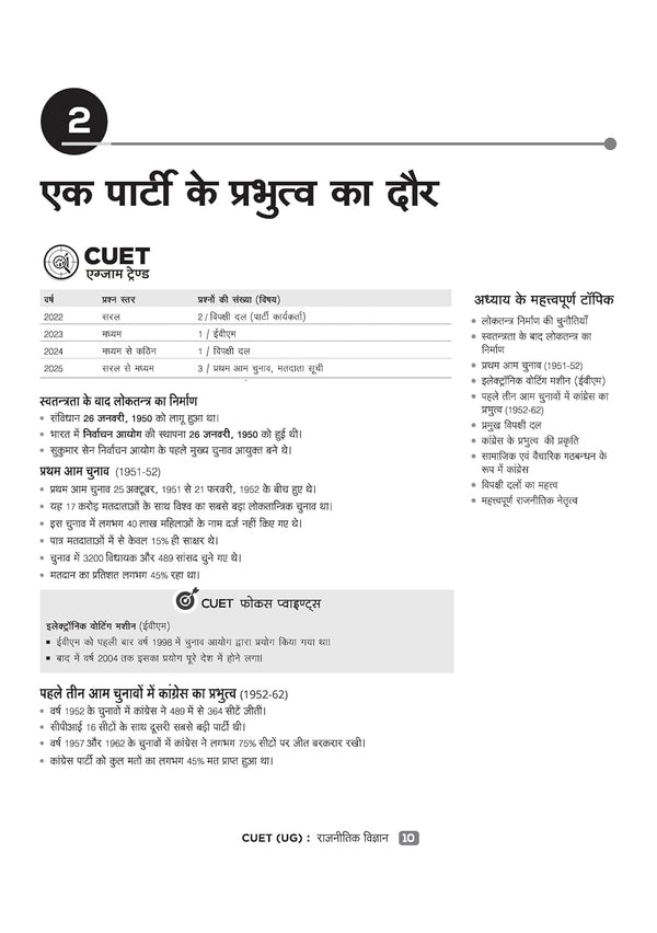 CUET UG 2026 Political Science (Rajneeti Vigyan) | Chapterwise Notes & Question Bank | Based on NTA Pattern | 1000+ NCERT MCQs, Assertion Reason & Case-Based Questions | Chapterwise Mindmaps & Flash Cards | Free Online Digital Support | Hindi Medium