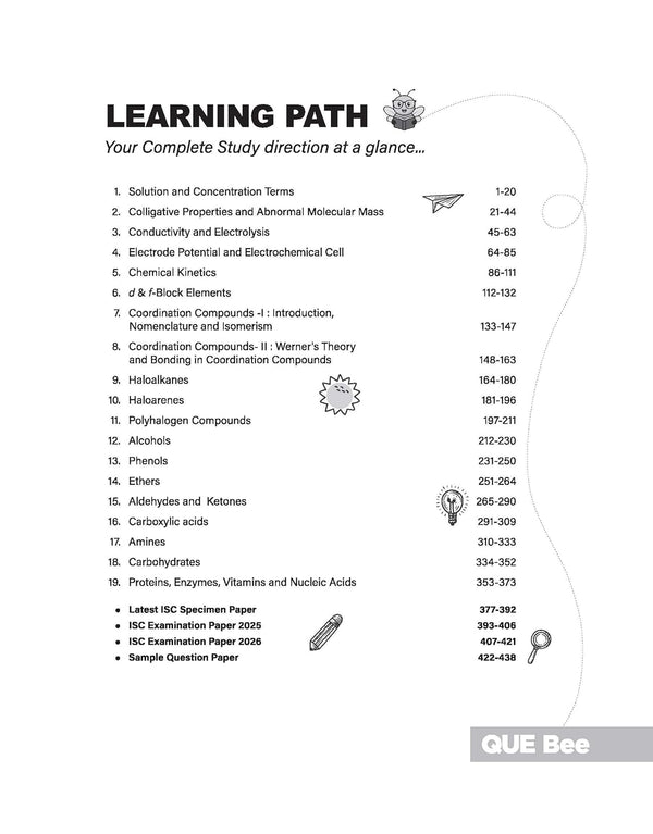 ISC Chemistry Class 12 Exam | Quick Theory, Exam Pattern Questions & Sample Papers | As per Latest ICSE Syllabus | Que Bee 2nd Edition